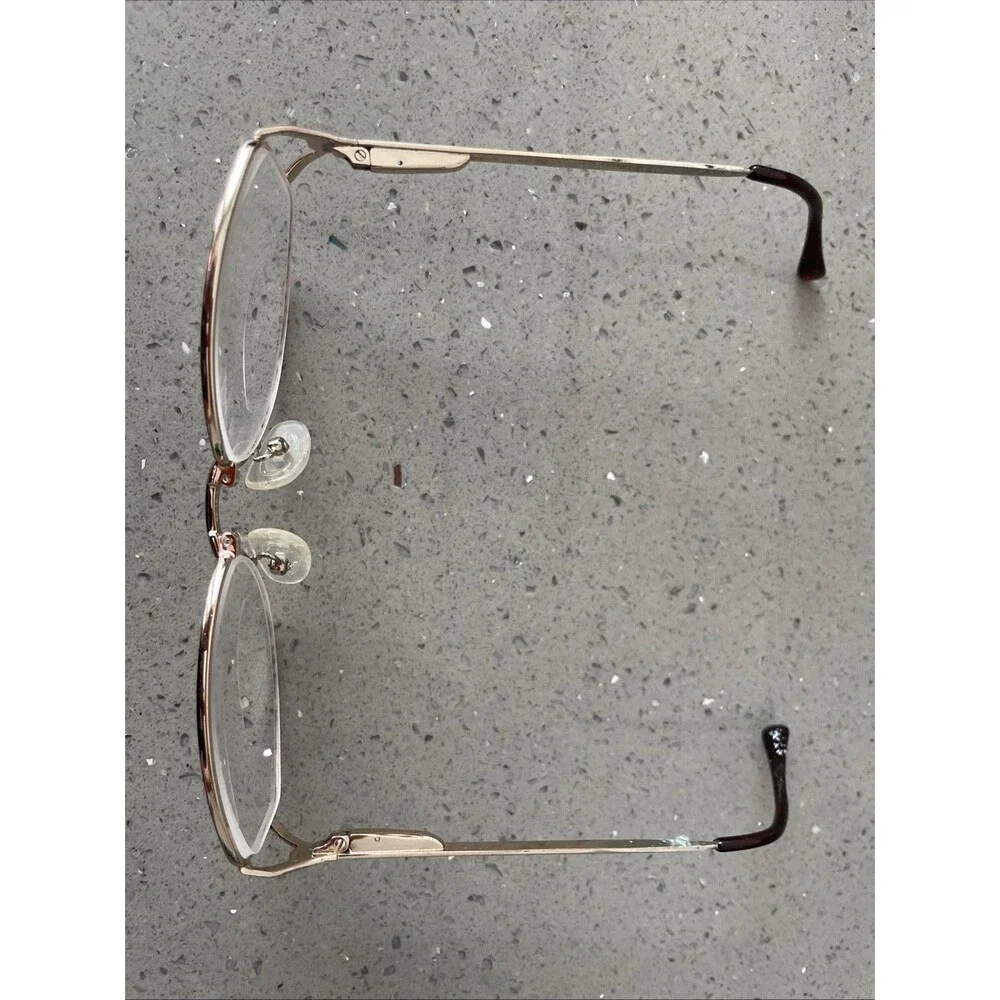 EYEGLASSES ECCA WM 5008 AM TORTOISE GOLD METAL FRAMES ONLY 52-18-135 red round
